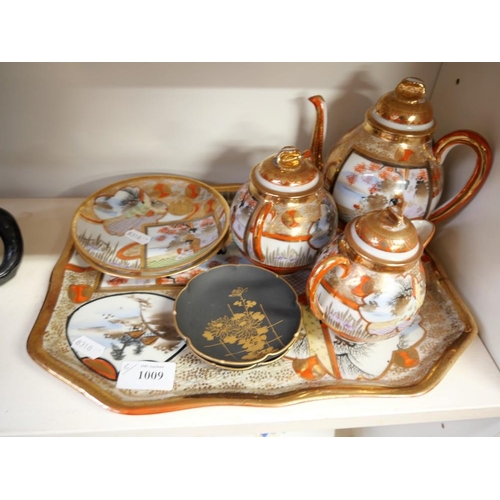 1009 - Japanese Porcelain Tea Set on Tray.