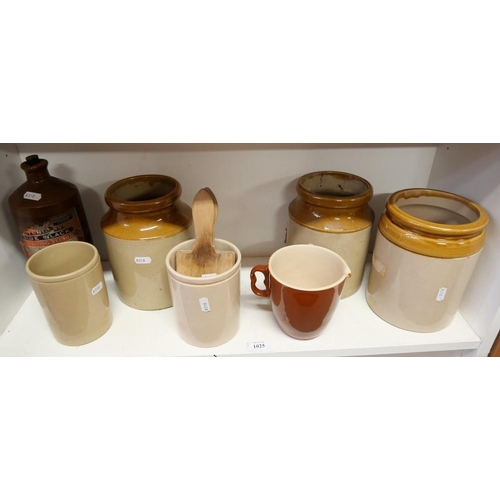 1025 - Pottery Storage Jars, Ink Bottle, Jugs etc.