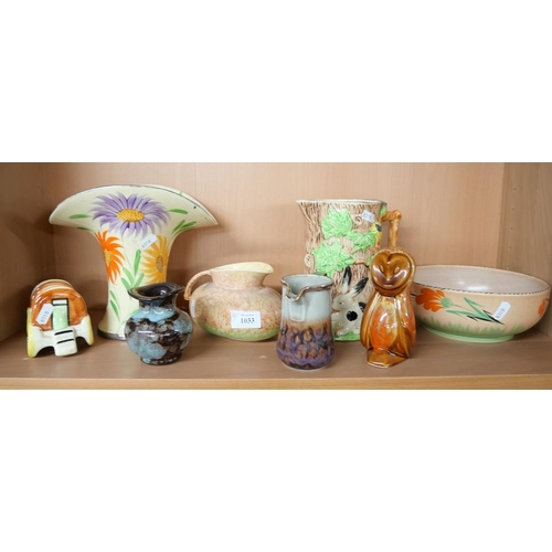 1033 - Assorted Vintage Art Pottery etc.