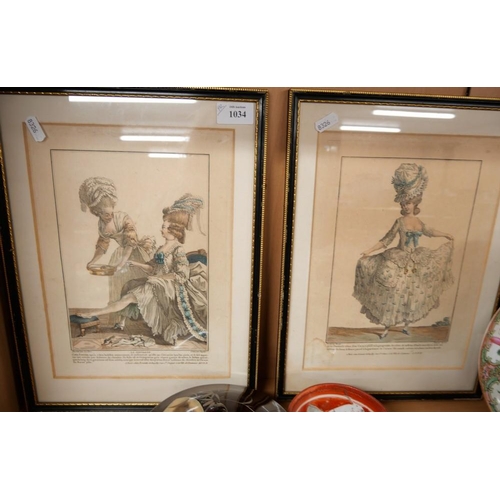 1034 - Pair of Antique French Fashion Prints.