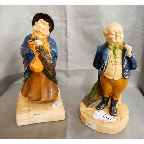 1037 - Pair of Plaster Bretby Figures 