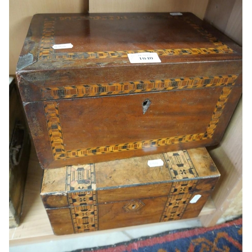 1040 - Two Antique Boxes - Tunbridge inlaid.