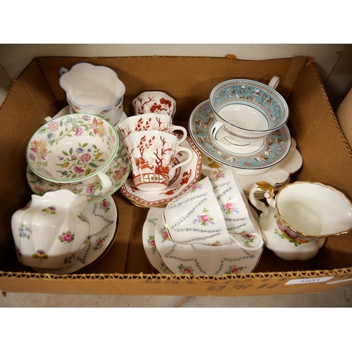 1051 - Box - Assorted China Cups & Saucers etc.