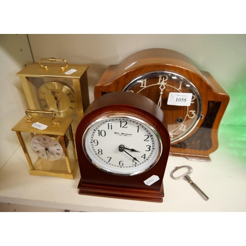 1058 - Four Assorted Clocks.