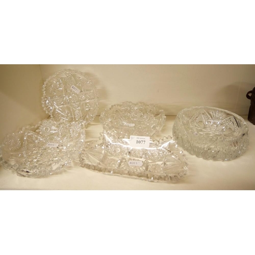 1077 - Cut Glass Dishes & Bowls.