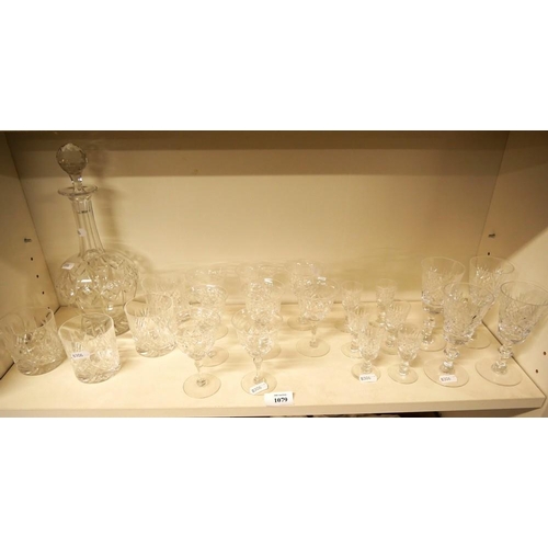 1079 - Assorted Drinking Glasses & Decanter.