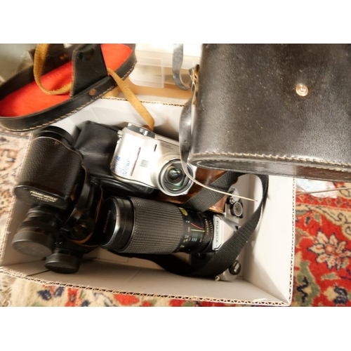 1102 - Box - Vintage Cameras, Binoculars etc.