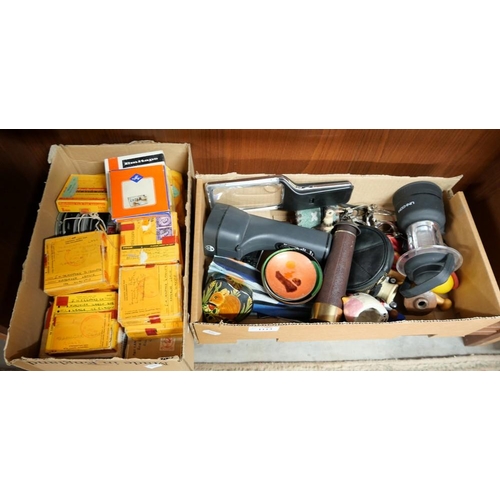 1113 - Two Boxes - Torches, Telescope, 8mm Cine Films etc.