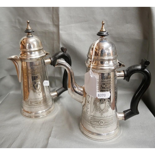 1114 - Silverplated Coffee & Water Pots.