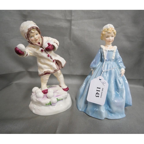 1143 - Two Royal Worcester Porcelain Figures - 