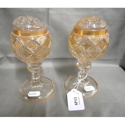 1149 - Pair of Antique Gilded Glass Posy Holders.