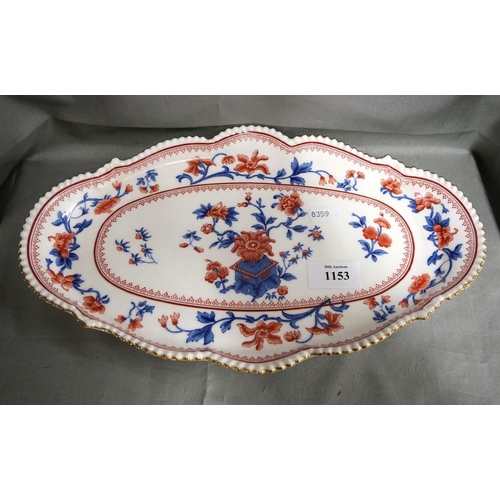 1153 - Vintage Royal Worcester Bone China Shallow Dish, approx 33cm across.