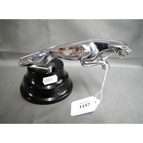 1157 - Vintage Chromed Jaguar Car Mascot.