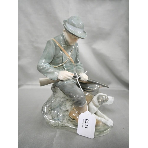 1170 - Fine Royal Copenhagen Porcelain Figure - Hunter & Dog.