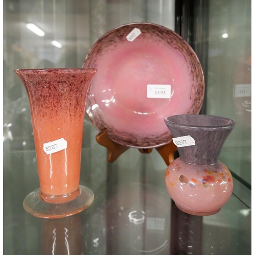 1193 - Three Pieces of Scottish Art Glass.