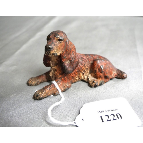 1220 - Coldpainted Bronze Spaniel, approx 9cm across.