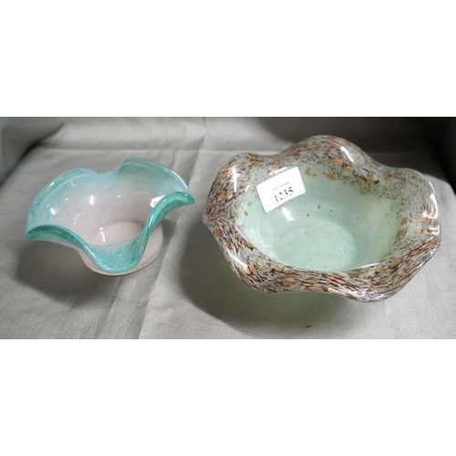 1235 - Two Vasart Glass Posy Dishes.