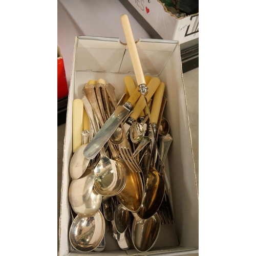 1242 - Box - Assorted Silverplated & Other Cutlery.