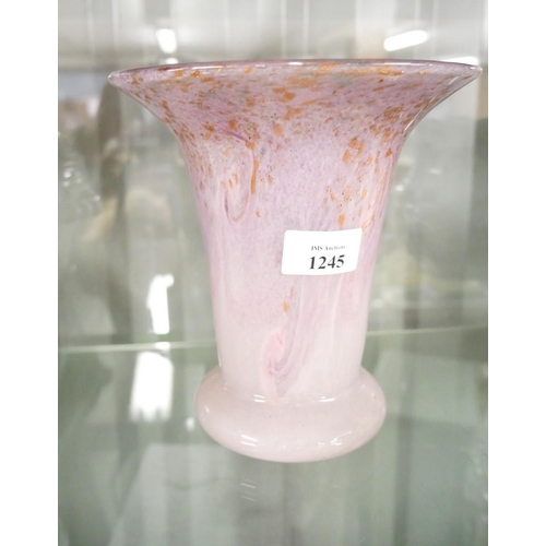 1245 - Vasart Glass Trumpet Shaped Vase.