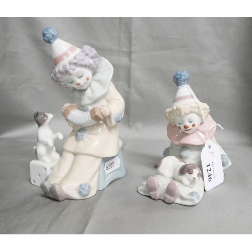 1246 - Two Lladro Porcelain Clowns.