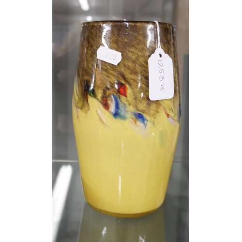 1253B - Yellow Strathearn Glass Vase.