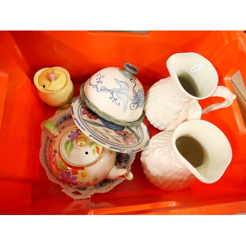 1266 - Box - Pottery Jugs, Teapots, Plates etc.