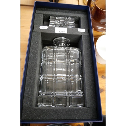 1337 - Ralph Lauren Glass Decanter in Original Box.