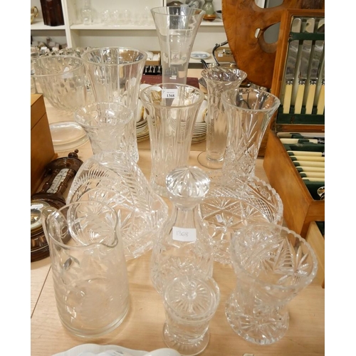 1368 - Collection of Crystal Vases, Decanter, Bowls etc.