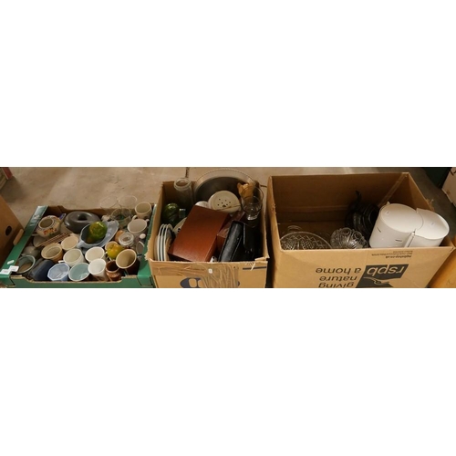 1384 - 3 Boxes- Assorted China & Glass