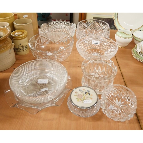 1413 - Collection of Cut Glass Bowls.