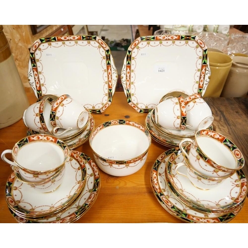 1421 - Late Edwardian Part China Tea Set.