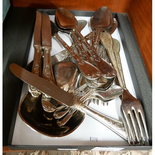 1455 - Tray of Plated Cutlery & Flatware.