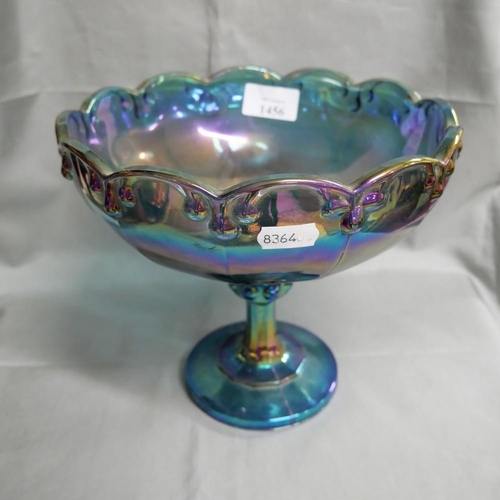 1456 - Carnival Glass Footed Bowl.