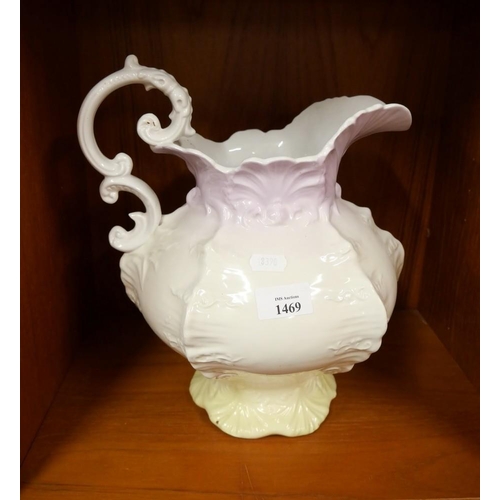 1469 - Late Victorian Edwardian China Ewer, approx 31cm tall.