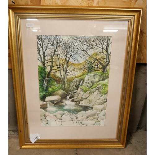 1525 - Framed Pen & Watercolour - 