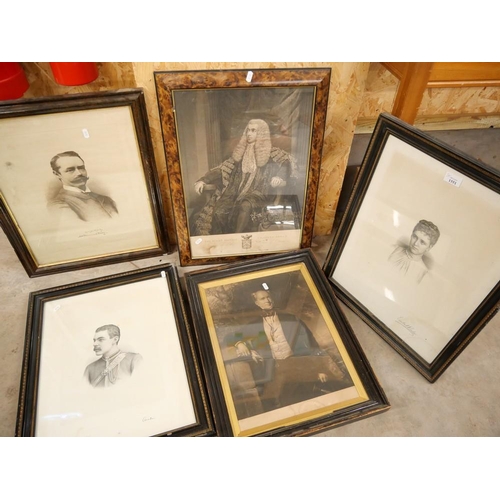 1551 - Five Framed Antique Portrait Prints.