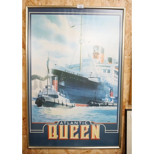 1552 - Framed Print - Queen Mary, approx 58 x 88cm.