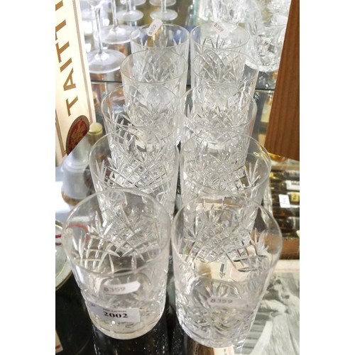 2002 - Set of 10 Facet Cut Crystal Tumblers.