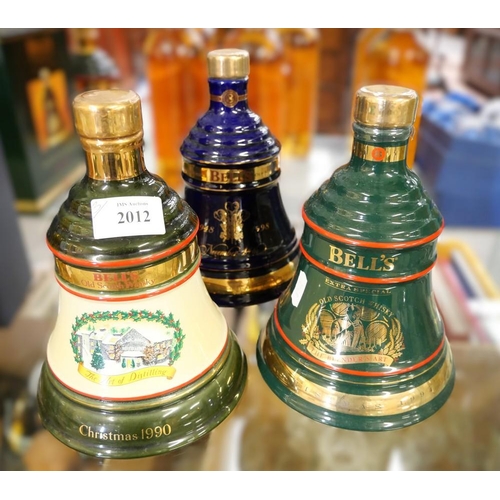 2012 - Three Bells Whisky Decanters (all sealed).