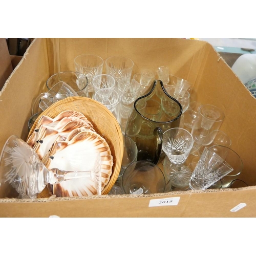 2015 - Box of Assorted Crystal and Other Drinking Glasses