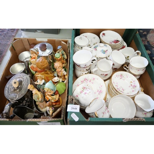 2048 - Two Boxes - Part Tea Sets, Figurines, Ornaments etc.