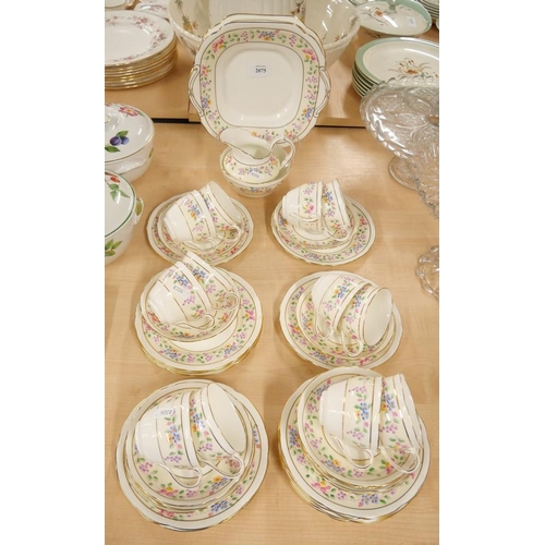 2075 - Hammersley Floral & Gilt China Tea Set.