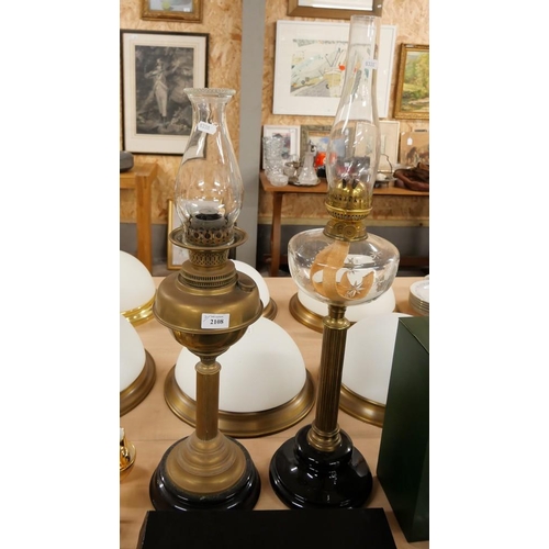 2108 - Two Victorian Oil Lamps.