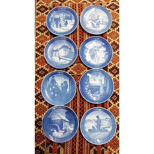 2110 - Eight Royal Copenhagen Christmas Plates.