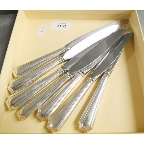 2152 - Set of Seven Gorham USA Table Knives with Sterling Silver Handles.