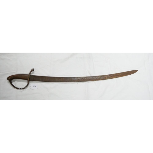 2158 - 19th Century French Artillery Briquet Short Sword, approx 81cm long overall.