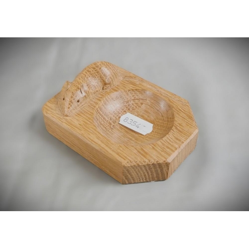 2166 - Robert Mouseman Thomson Carved Oak Pin Dish, approx 10 x 8cm.