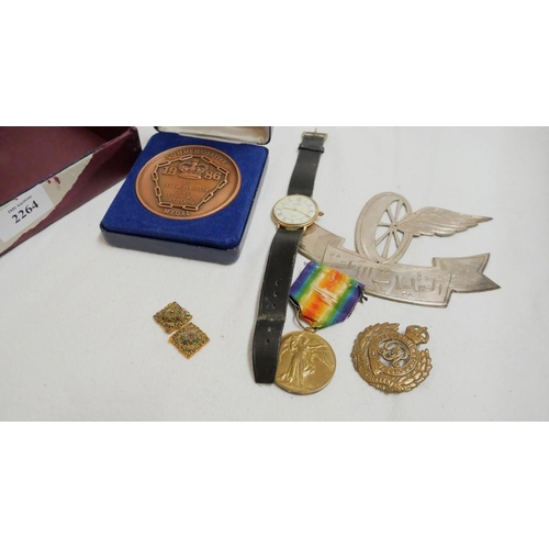 2264 - Cased Medallion (13th Commonwealth Games), Great War Medal 137424 PNR. J.E. Blackwell, White Metal M... 