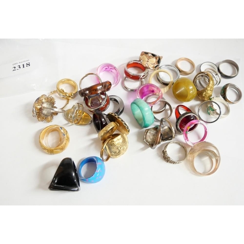 2318 - Assorted Dress Rings, Various Sizes & Types.