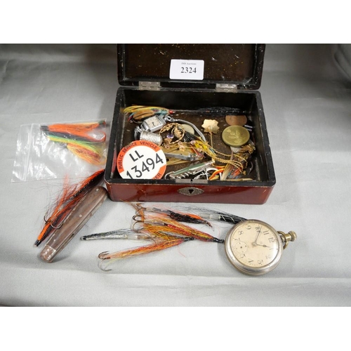 2324 - Box - Pocket Knives, Fishing Lures, Pocket Watch etc.